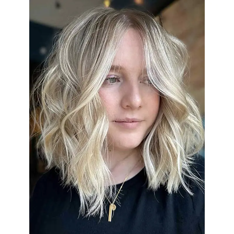 Medium Hair Wigs For Women Chin Length Monofilament Synthetic 12" Wigs