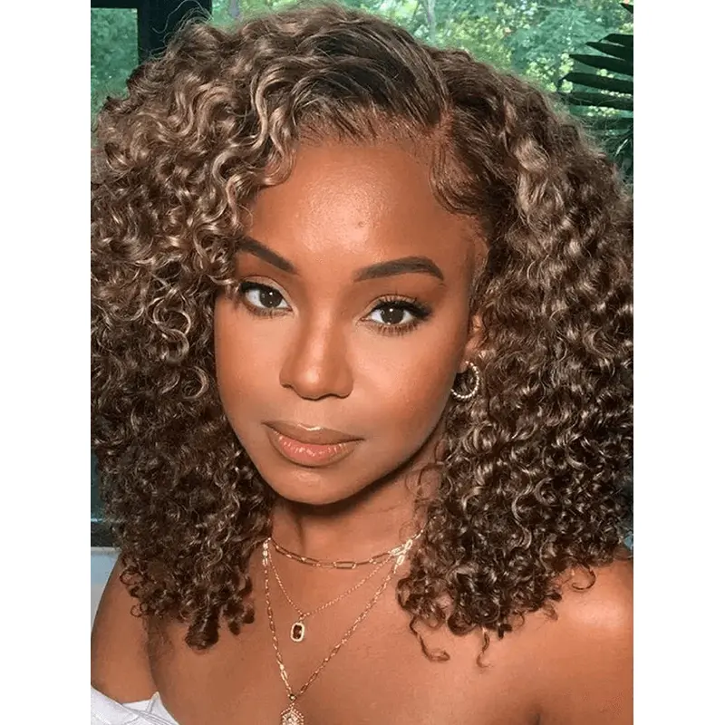 Fine Hair Wigs For African American Without Bangs Synthetic Kinky Wigs