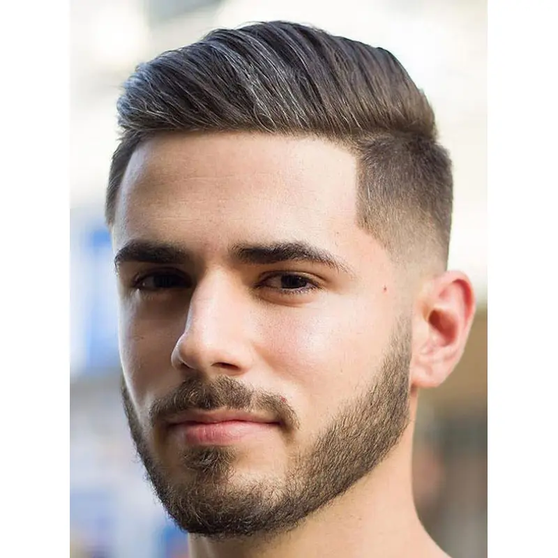 Male Wigs Human Hair Boycuts Straight 4" Cropped Wigs