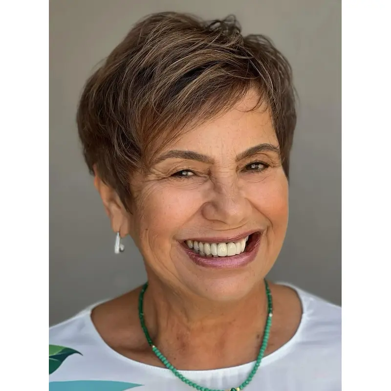 Short Brown Wig Monofilament 4" Boycuts Wigs