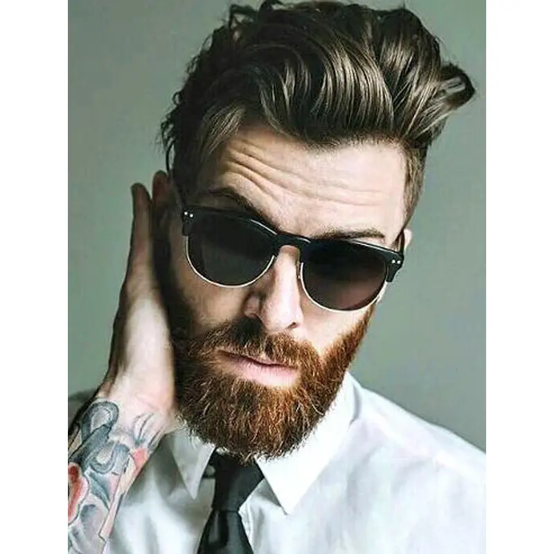 Straight Monofilament Top Synthetic Brown Ideal Short Sides Wigs