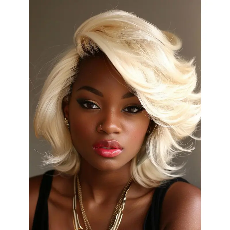 Wigs African American Lace Front 12" Blonde Wigs