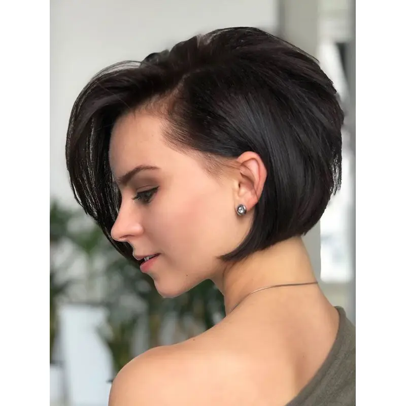 Brown Wigs Synthetic Lace Front Wigs Super Volume Short Bob Wigs