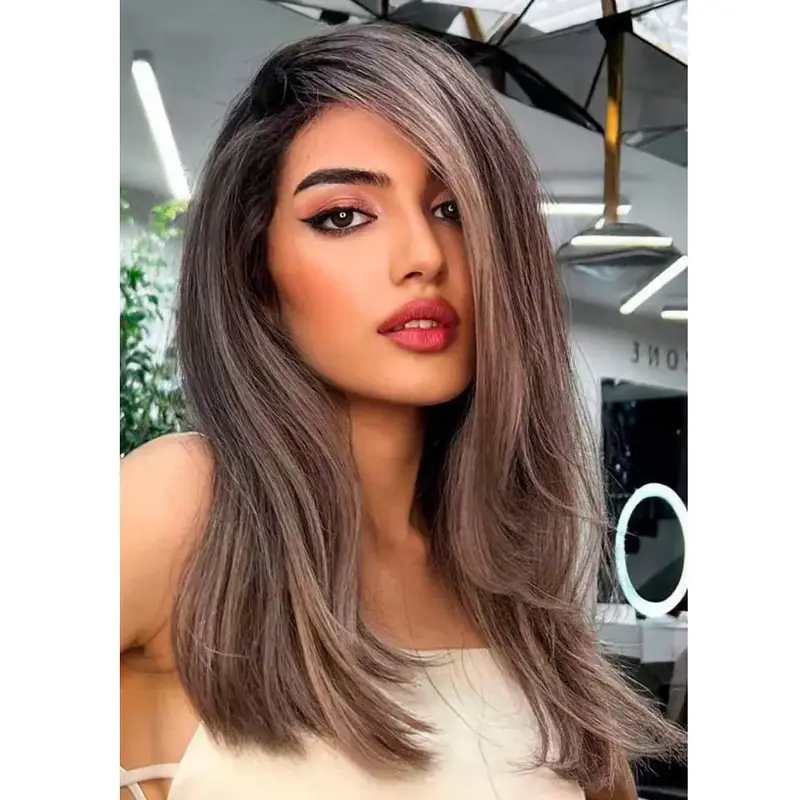 Long Hair Wig Lace Front Layered Wigs Synthetic Straight Wigs