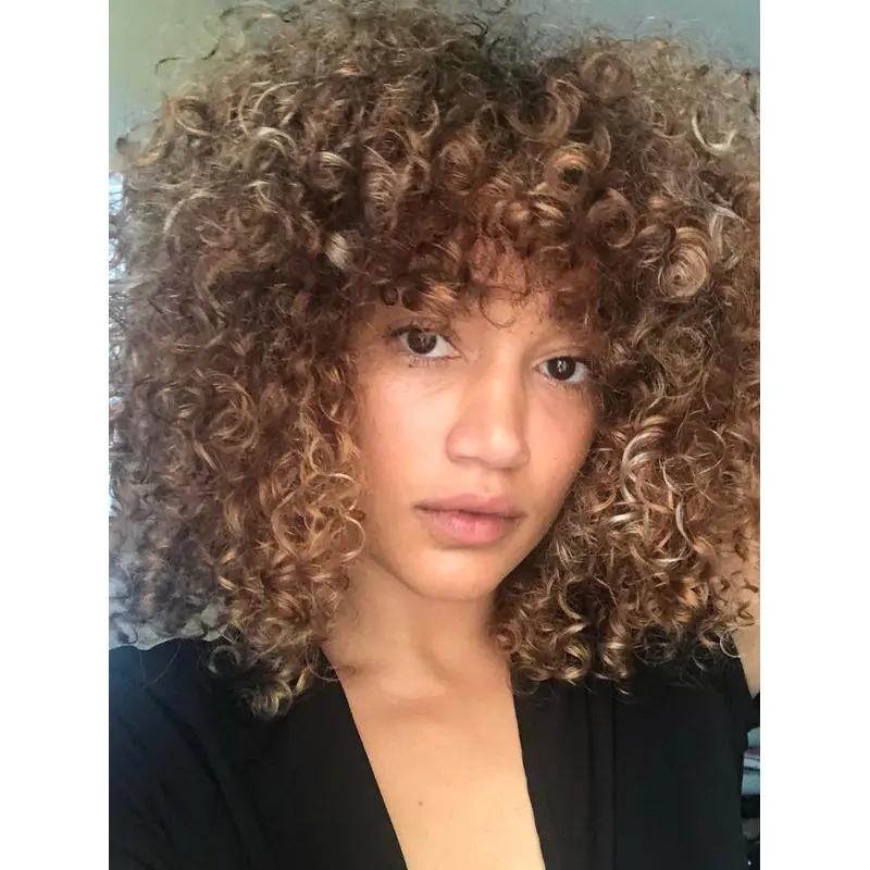 Human Hair Wig For African American With Bangs 14" Kinky Wigs