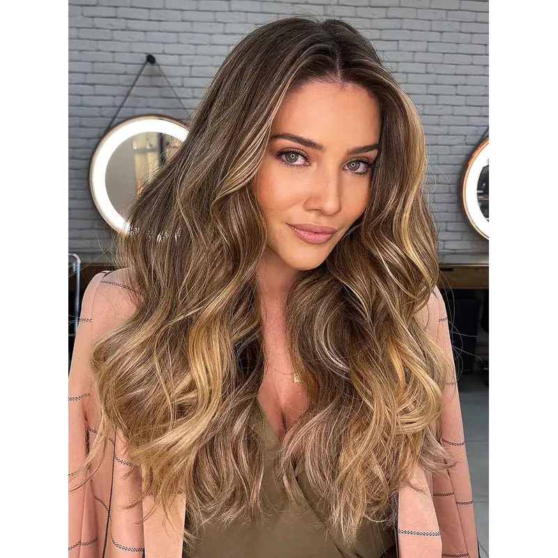 Long Blonde Wigs Wavy Without Bangs Wig Synthetic Long Hair Wigs