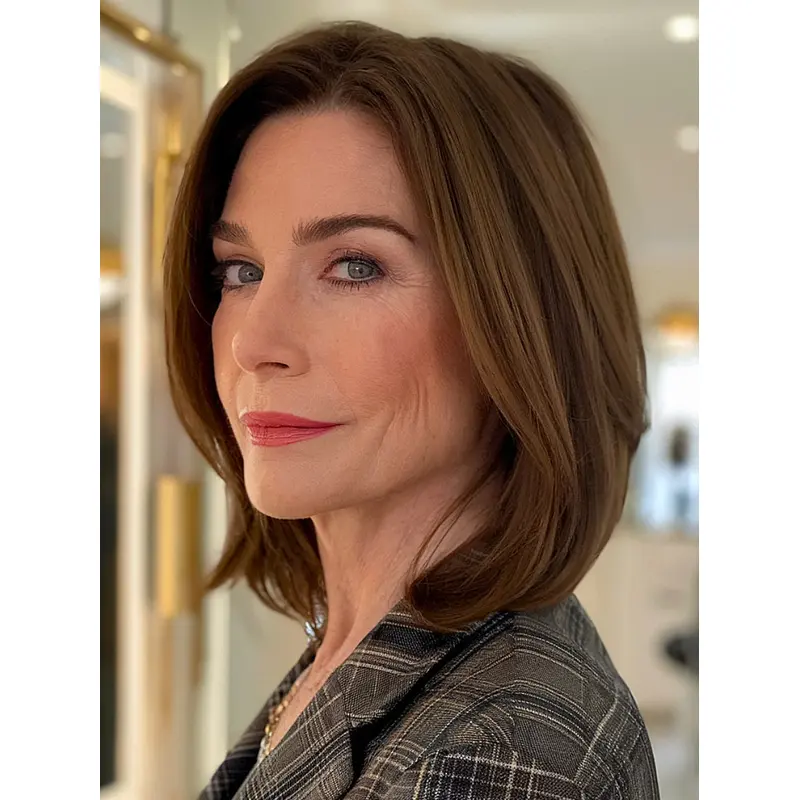 Medium Length Wigs Bobs Monofilament Synthetic 12" Wigs