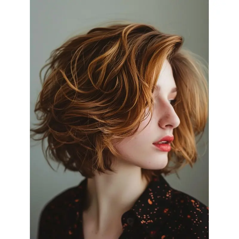 Wigs Human Hair Short 8" Bobs Monofilament Wavy Blonde Wigs