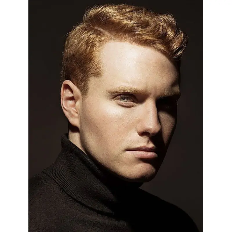 Blonde Synthetic Monofilament Wavy Short Faux Hawk Men Wigs
