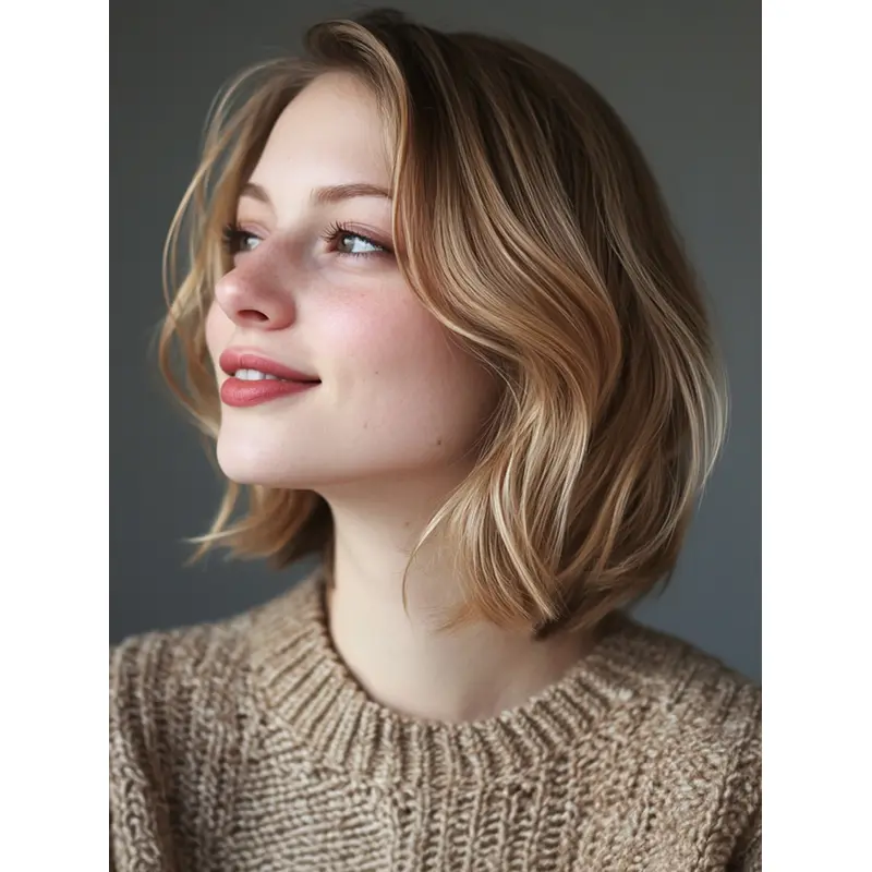 Medium Length Bob Wigs Layered Blonde 12" Synthetic Wigs