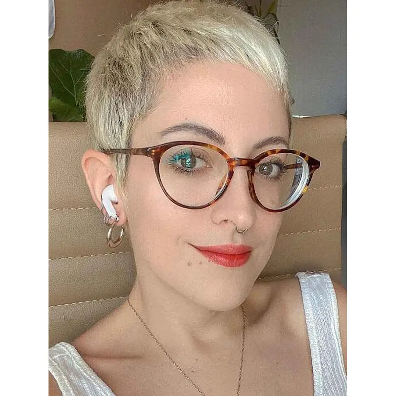 Short Blonde Wig Straight Synthetic Lace Front Cropped Boycuts Pixie Wigs