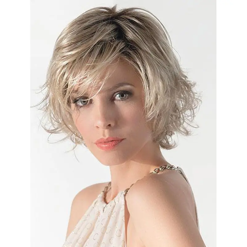 10" Wavy 100% Hand-tied Blonde Style Synthetic Wigs