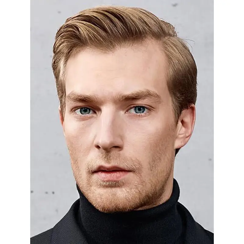 Blonde 4" Straight Monofilament Top Synthetic Flexibility Side Part Wigs