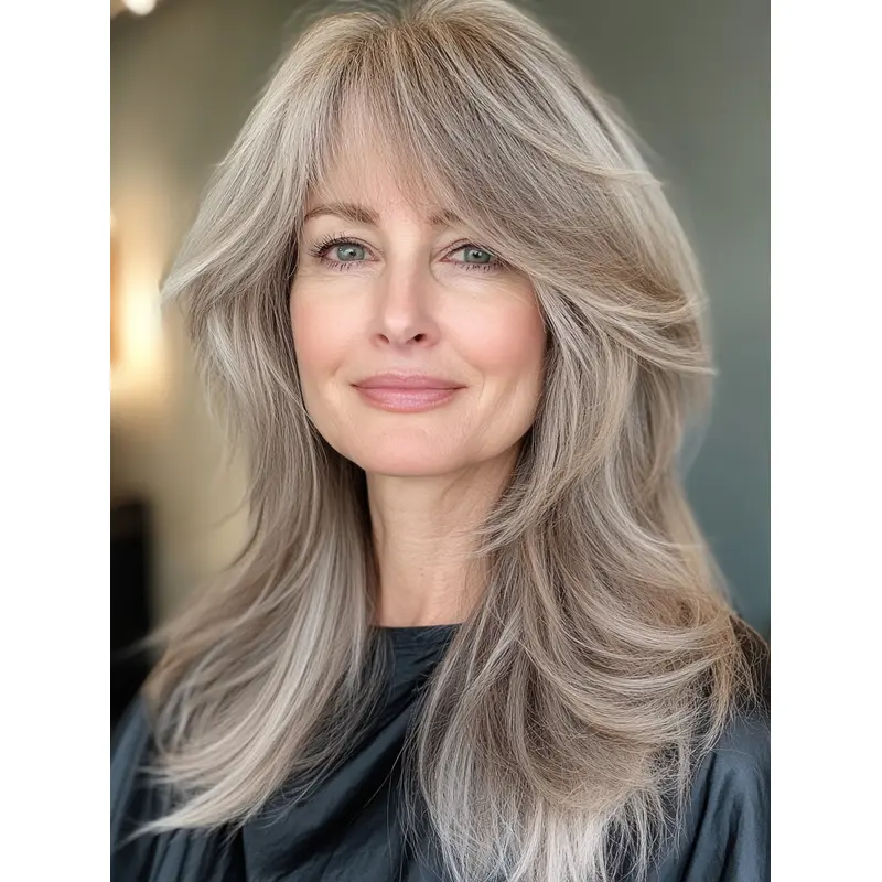 Human Hair Long Blonde Wigs Wavy Layered 16" Lace Front Wigs