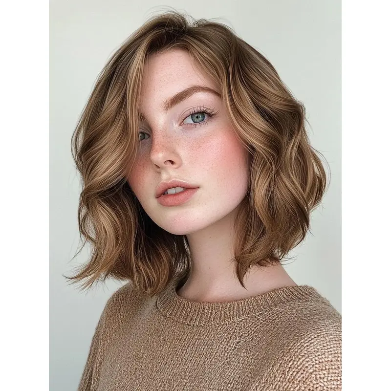 Medium Length Blonde Wigs Synthetic Lace Front 10" Wavy Wigs