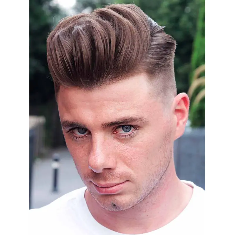 Male Hair Wig Boycuts 4" Cropped Brown Wigs