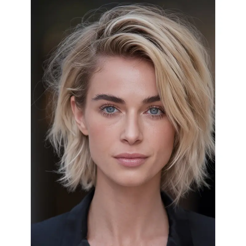 Medium Blonde Bob Wig Straight Bobs 10" Chin Length Wigs