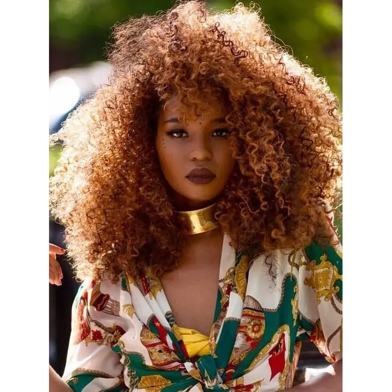 Monofilament Wigs For African American 14" Kinky Synthetic Wigs