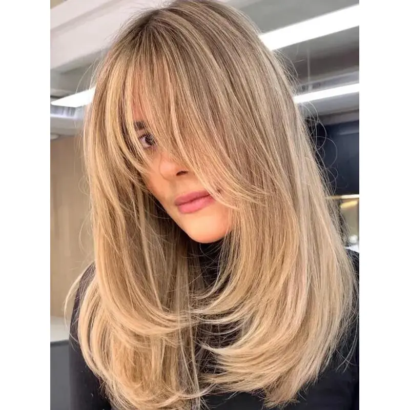 Wigs Human Hair Lace Front Straight Wigs Blonde Long Hair Wigs