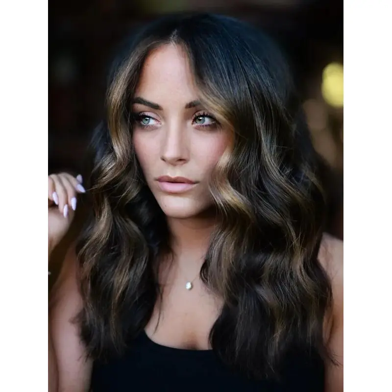 Long Brown Wigs Wavy Synthetic Lace Front Wig No-Fuss Long Wigs