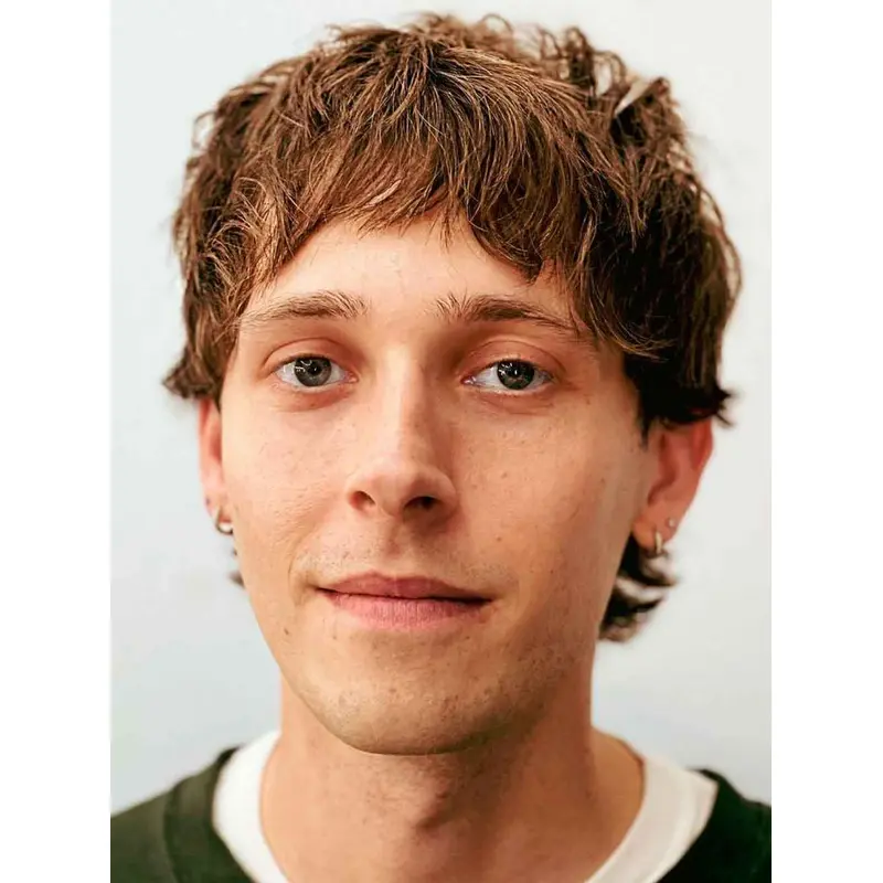 Mens Brown Wig Synthetic Cropped Wavy 4" Wigs