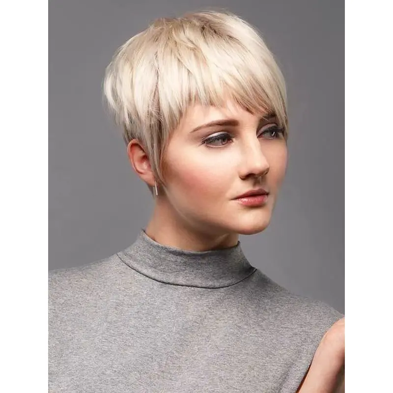 Natural Looking Short Wigs Straight Blonde Synthetic Wigs Best Short Wigs
