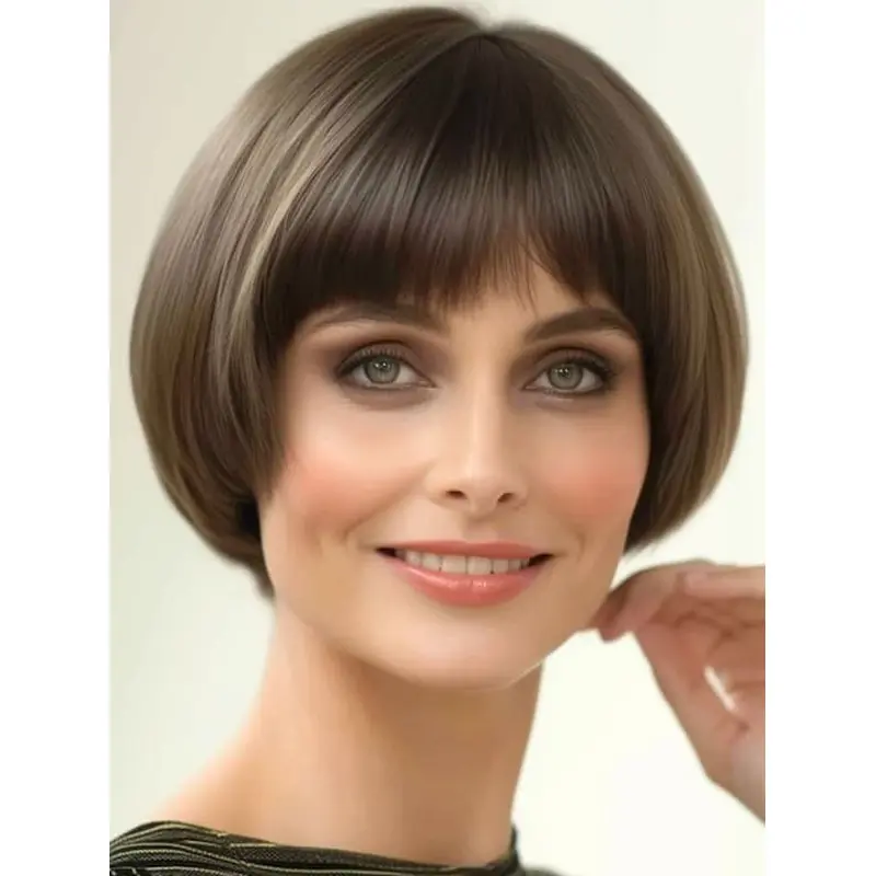 Short Bob Wigs 6" Brown Monofilament Wigs
