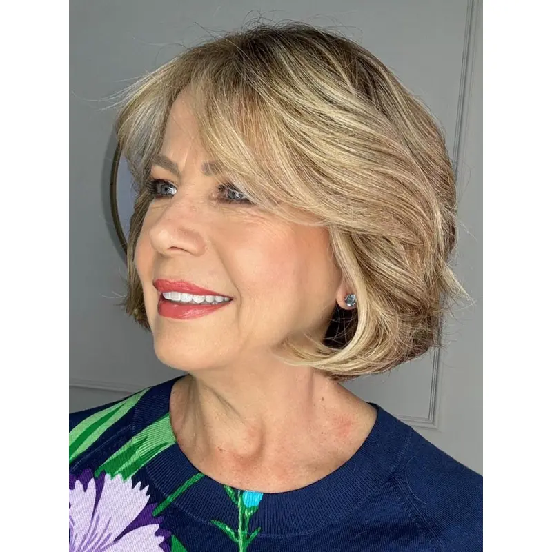 Wigs Short Bob 8" Blonde Monofilament Wigs