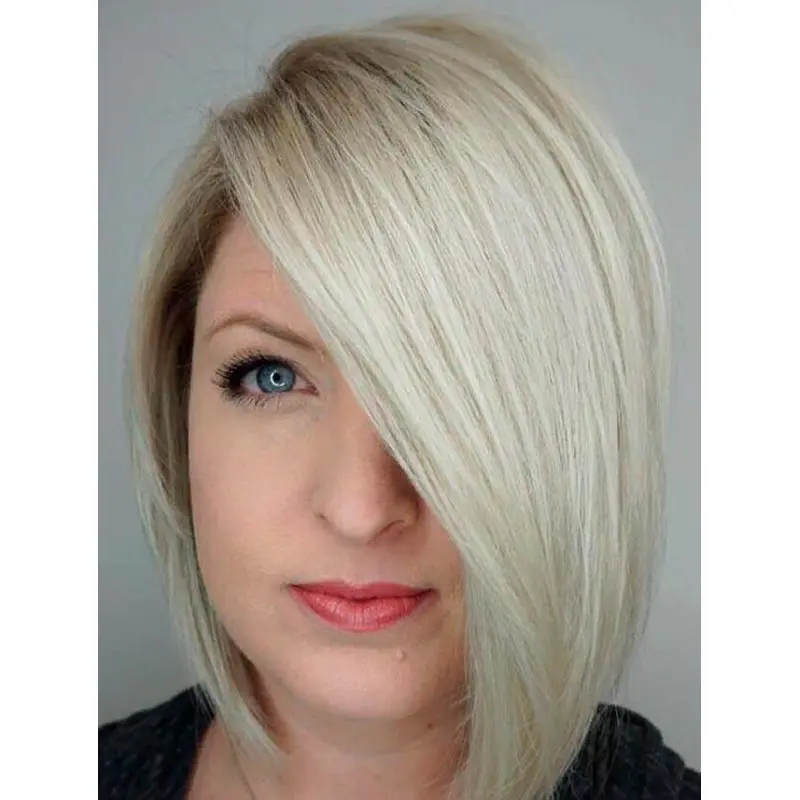 Blonde Wigs For Women Synthetic Lace Front Wigs Shoulder Length Straight Bob Wigs