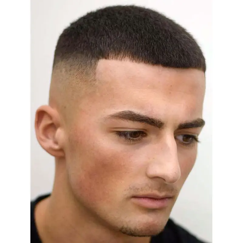 Men'S Human Hair Wigs Boycuts Straight 4" Cropped Wigs