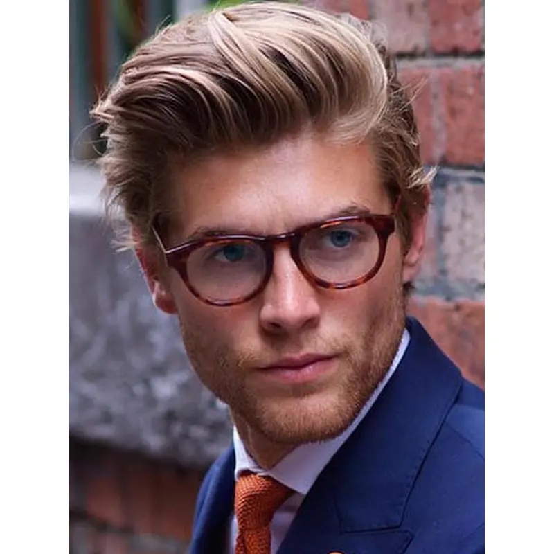 Men Short Hair Wig 4" Straight Monofilament Synthetic Wigs