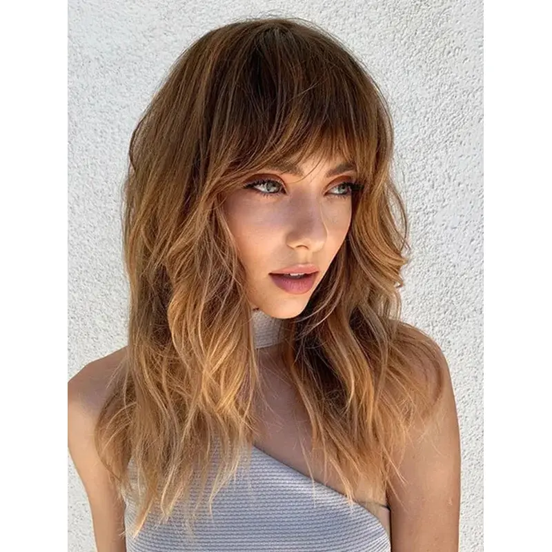 Wigs Long Hair Lace Front Wavy Blonde Wig Synthetic Long Layered Wigs