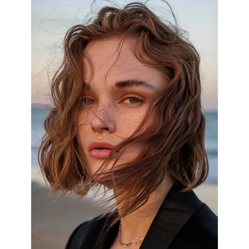 Bob Wigs For Women Brown 10" Chin Length Layered Wigs