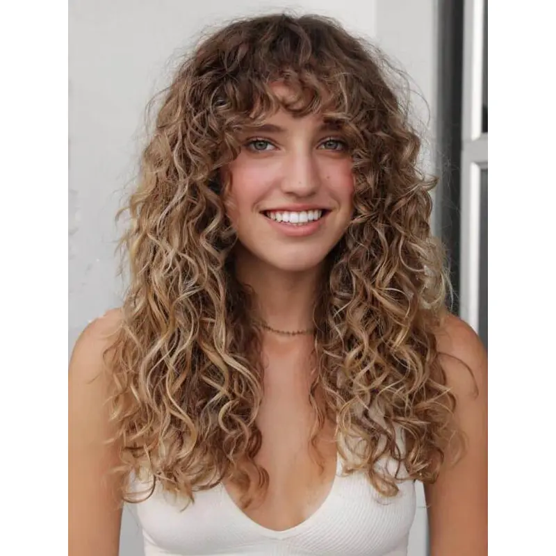 Long Blonde Wig Lace Front Synthetic Without Bangs Balayage Wigs