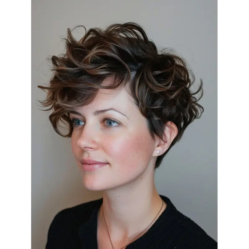 Wigs For Women Short 6" Synthetic Boycuts Lace Front Curly Wigs