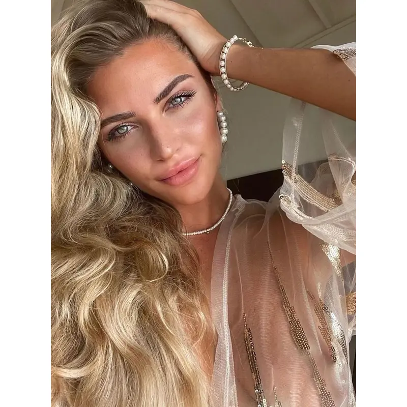 18" Remy Human Hair Monofilament Long Hair Blonde Wigs