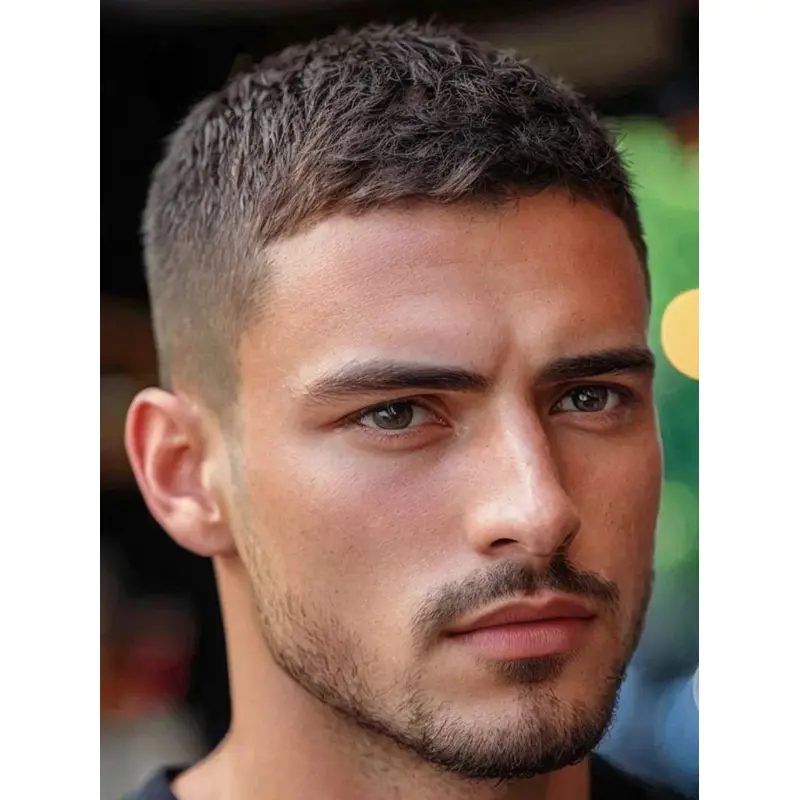Human Hair Wigs For Mens Boycuts Straight 4" Cropped Wigs