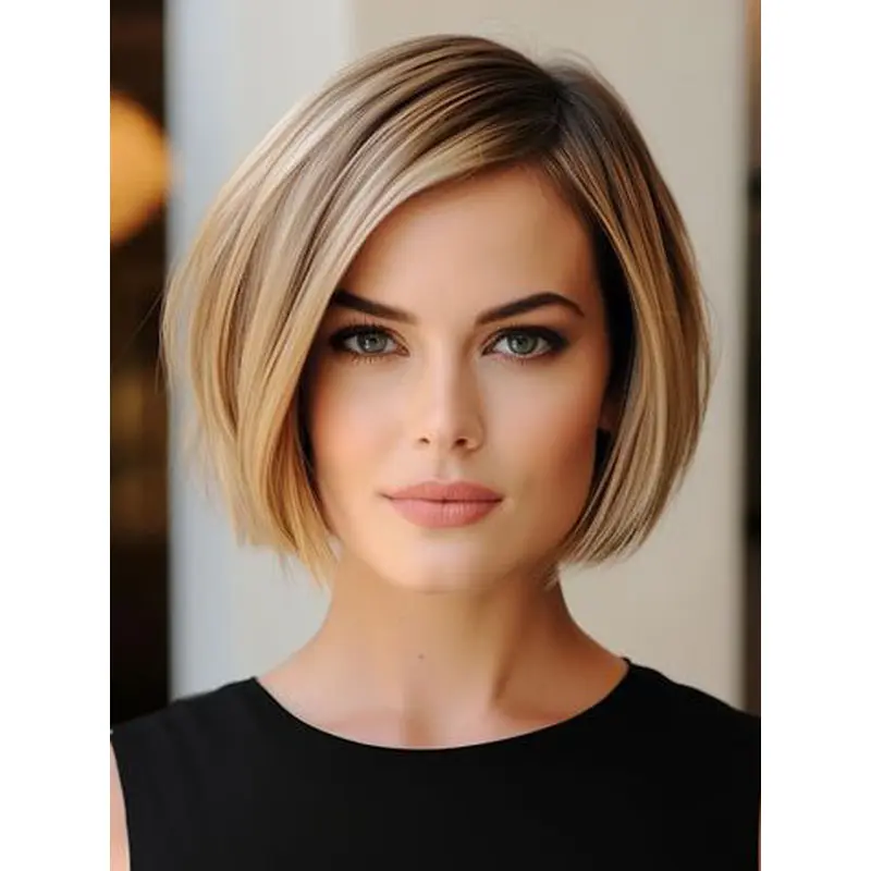 Lace Front Short Wigs Lace Front Straight Remy Human Hair 8" Wigs