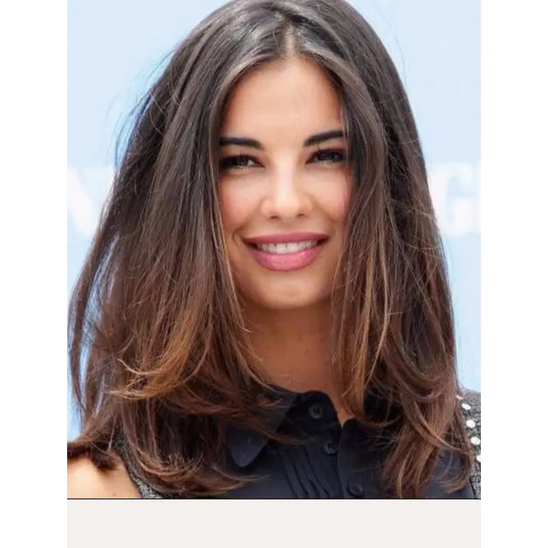 Long Brown Wig Straight Synthetic Lace Front Without Bangs Bob Wigs