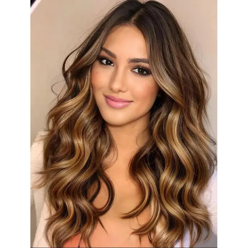 Long Brown Wigs Wavy Synthetic Lace Wigs Great Long Hair Wigs