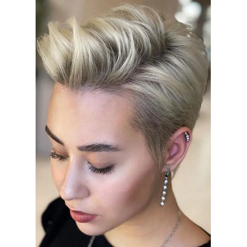 Short Hair Wigs Cropped Blonde Synthetic Wig Straight Popular Short Pixie Wigs