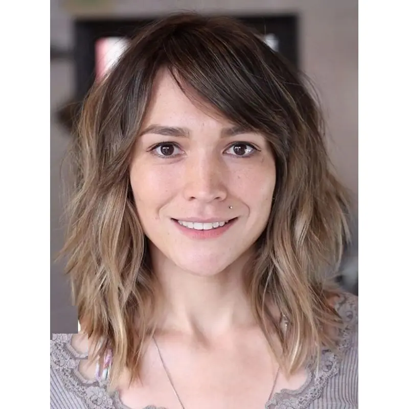 Wigs For Women Wavy Layered Wigs Lace Front Synthetic Wigs