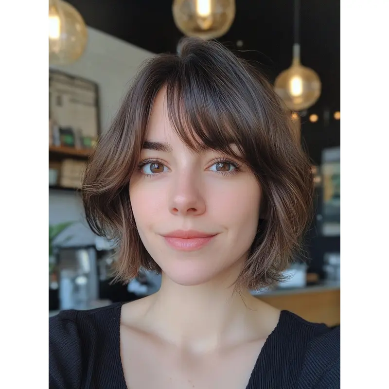 Wigs Short Hair Lace Front Synthetic 8" Bobs Brown Straight Wigs