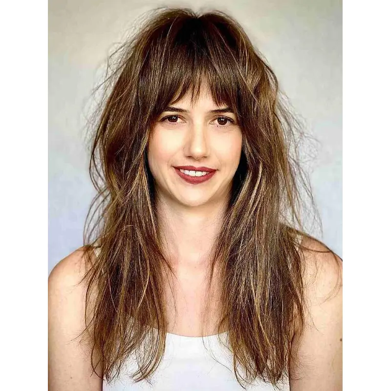 Long Blonde Wigs Lace Front Straight Wigs Human Hair With Bangs Wigs