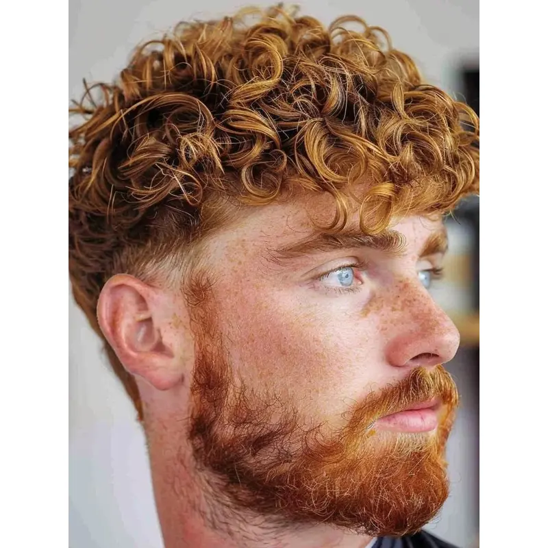 Men'S Wig Lace Front With Bangs Cropped Blonde Synthetic Wig