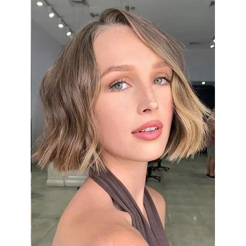 Short Blonde Bob Wig Monofilament 10" Synthetic Wigs