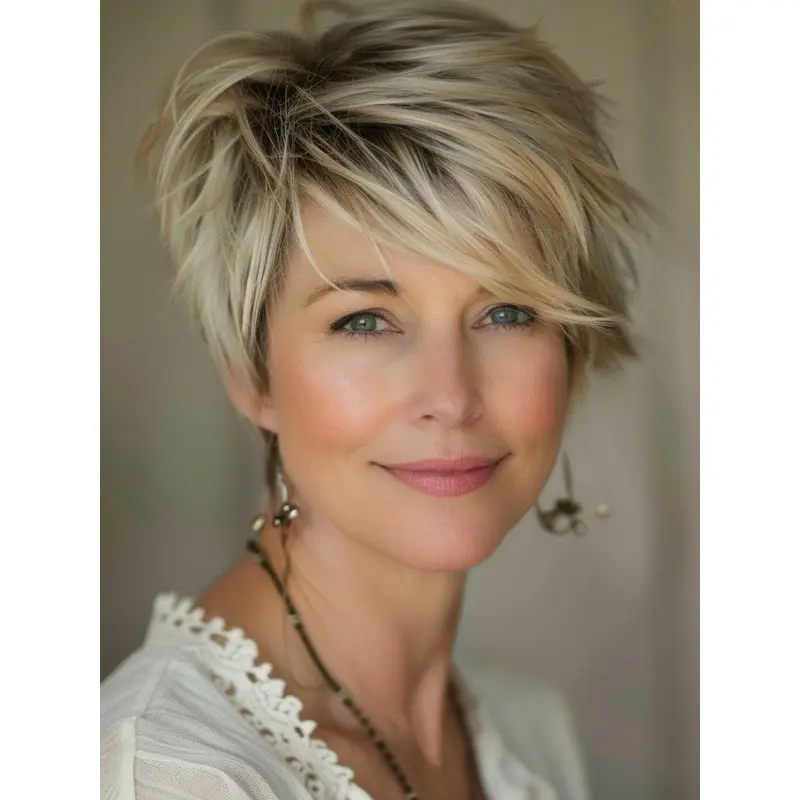 Short Blonde Wig Human Hair 6" With Bangs Wigs