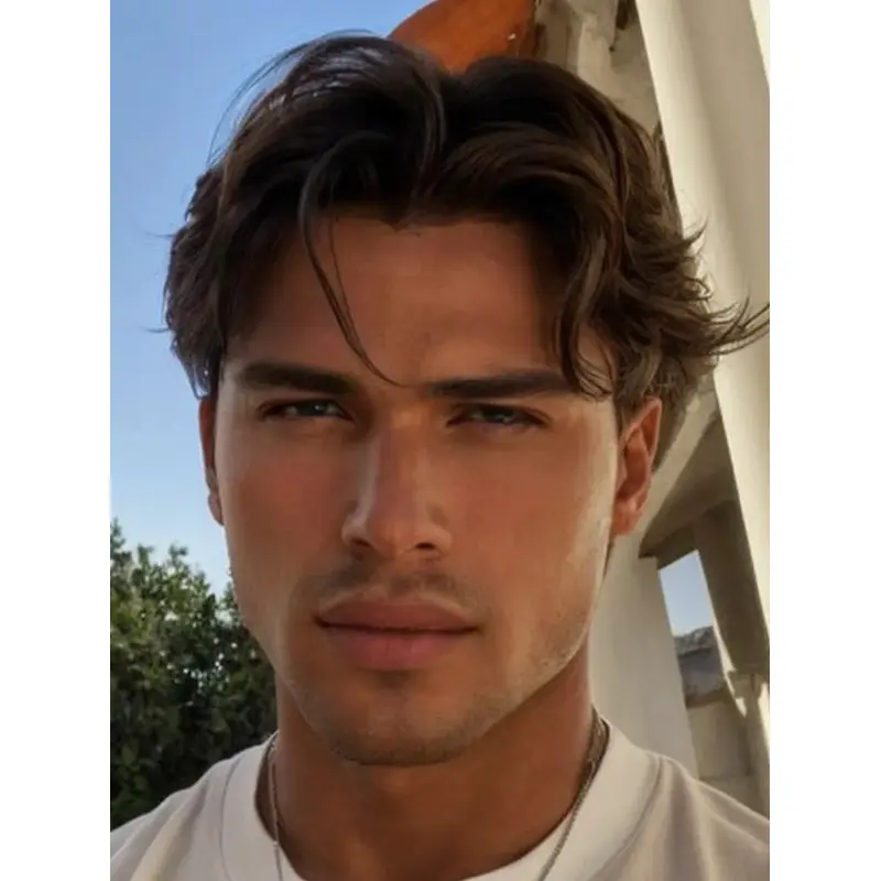 Short Hair Wig For Men Wavy Remy Human Hair 4" Boycuts Wigs