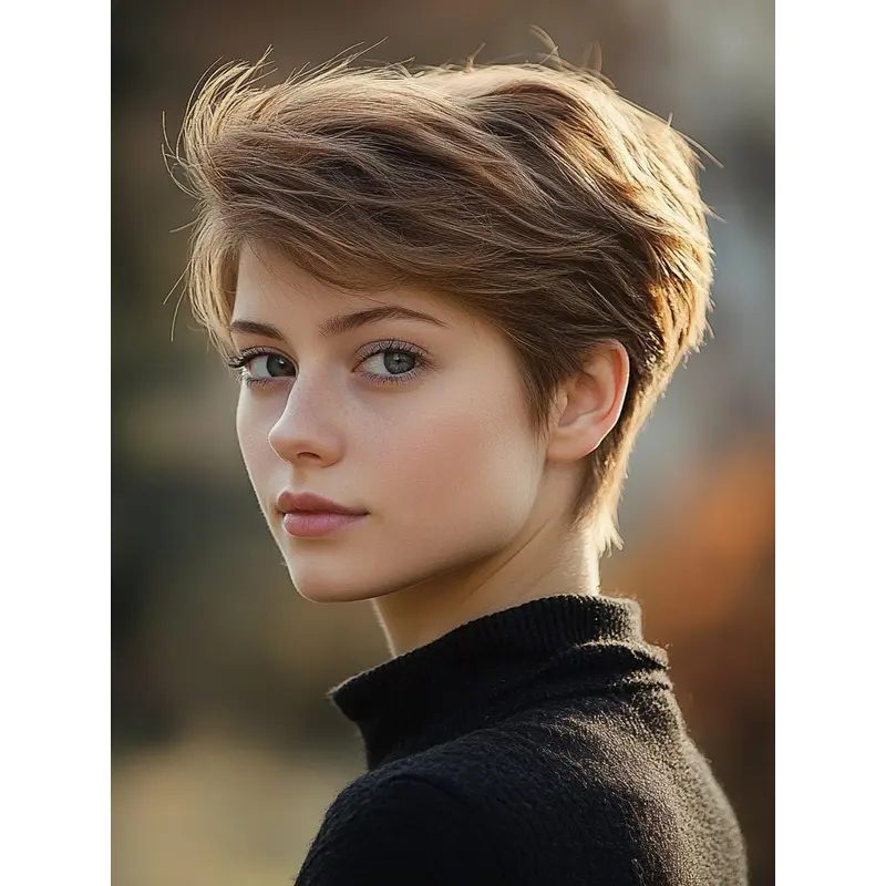 Short Natural Hair Wigs Lace Front Boycuts Brown 6" Straight Wigs