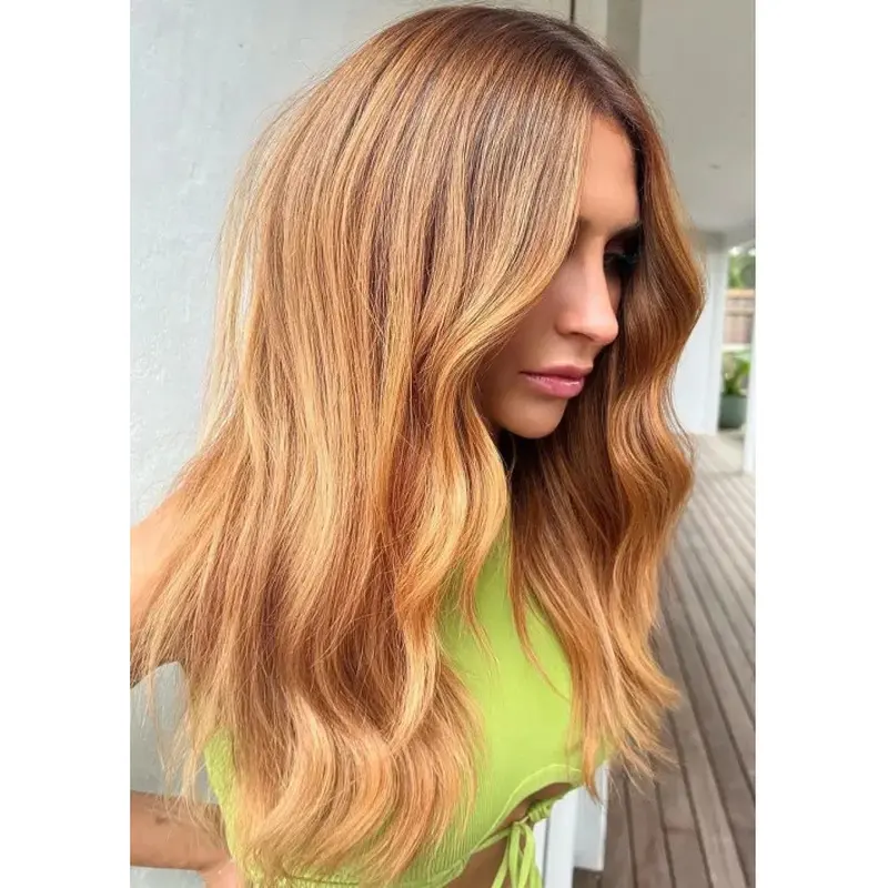 Wigs Blonde Long Lace Front Wavy Without Bangs Wig Long Synthetic Wigs